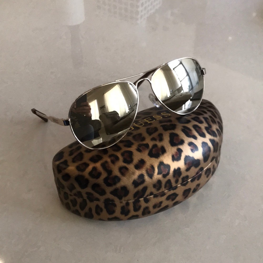 Guess Gold Mirror Aviator Sunglasses